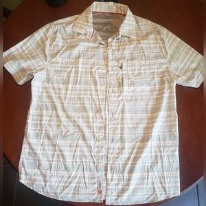 Flag & Anthem Mens New Short Sleeve Shirt Med Blue White Wicking Fishing